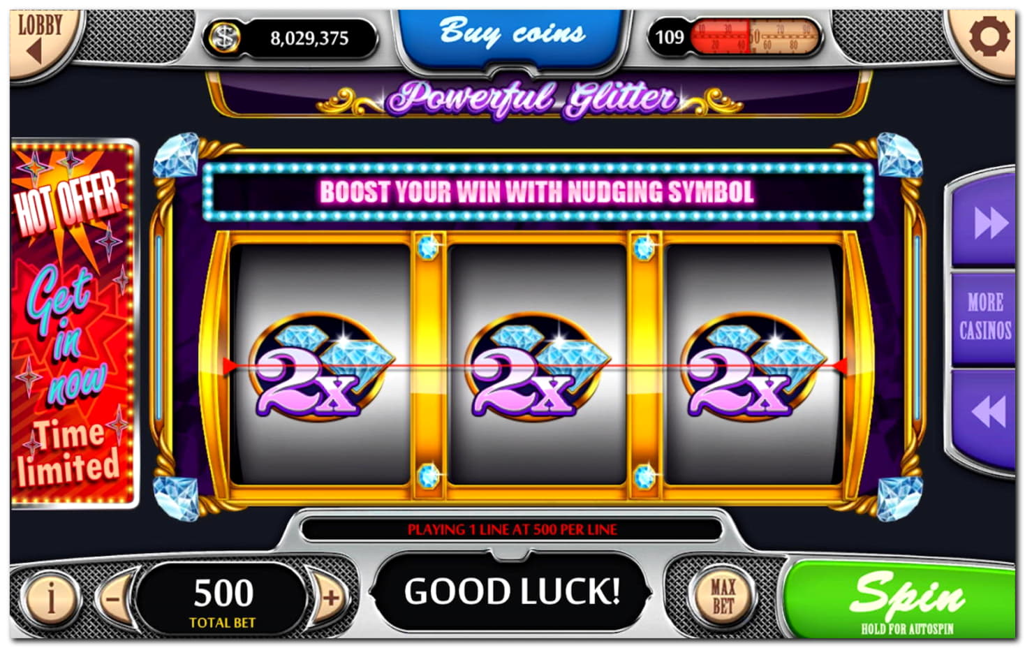 490% First deposit bonus at Come On Casino