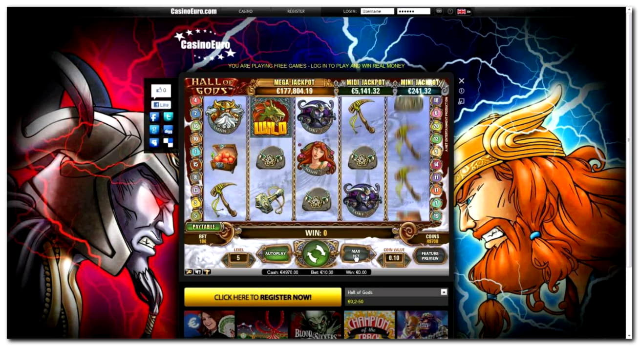 105 free spins casino at Casino com