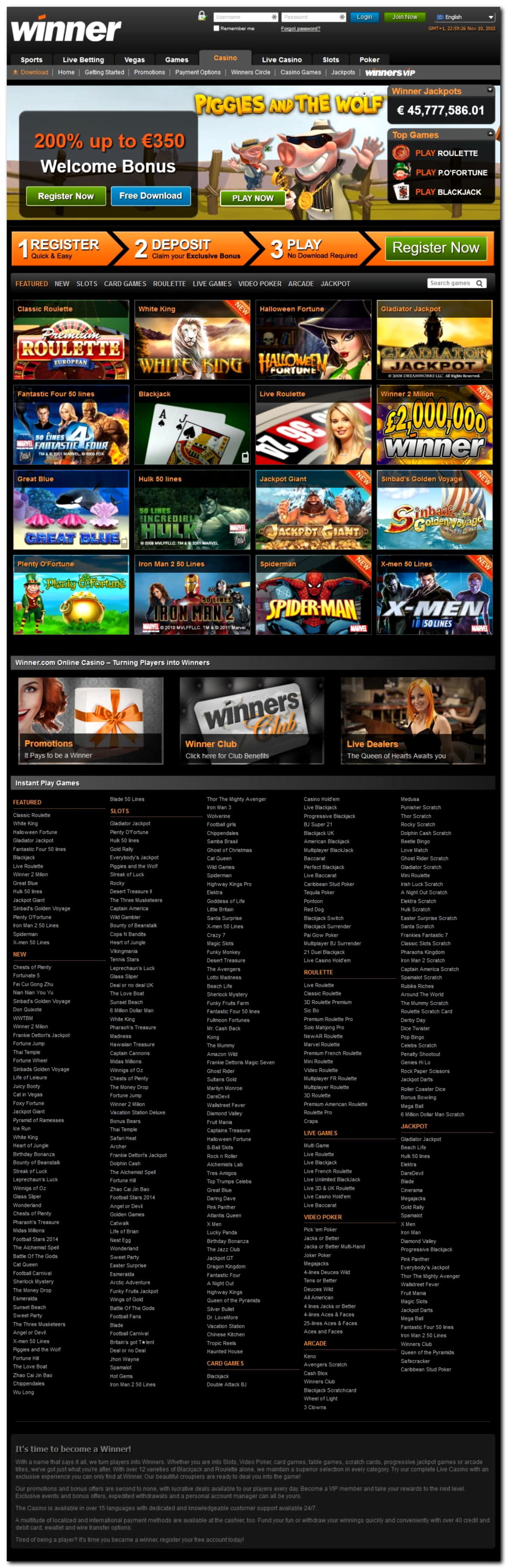 80 Free casino spins at Euro Palace Casino