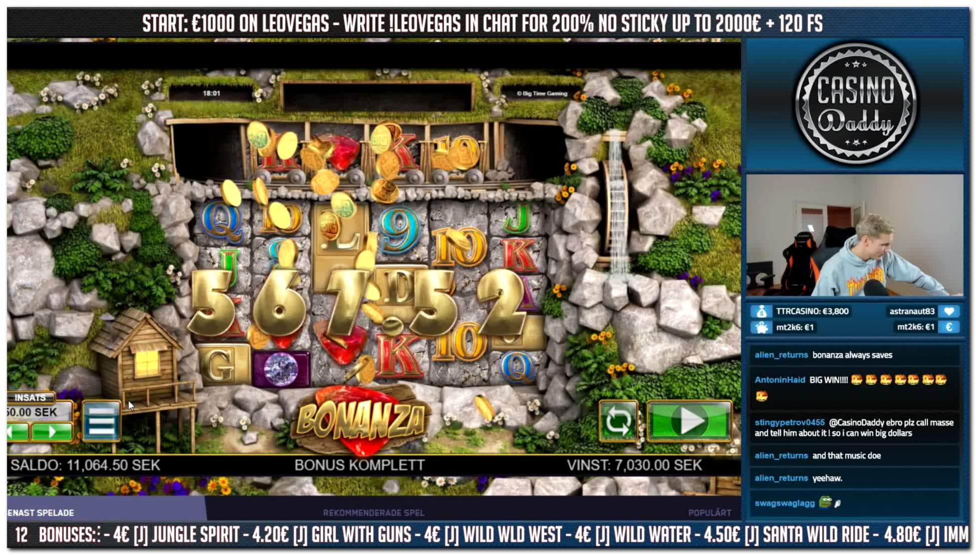 $1135 No deposit at bWin Casino