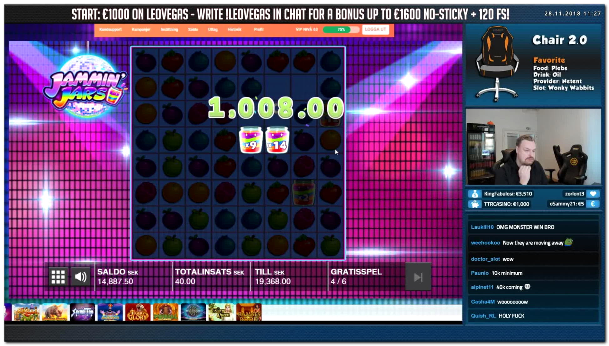 €165 Casino tournaments freeroll at No Bonus Casino