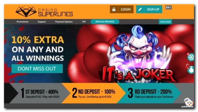 560% Signup casino bonus at Power Spins Casino