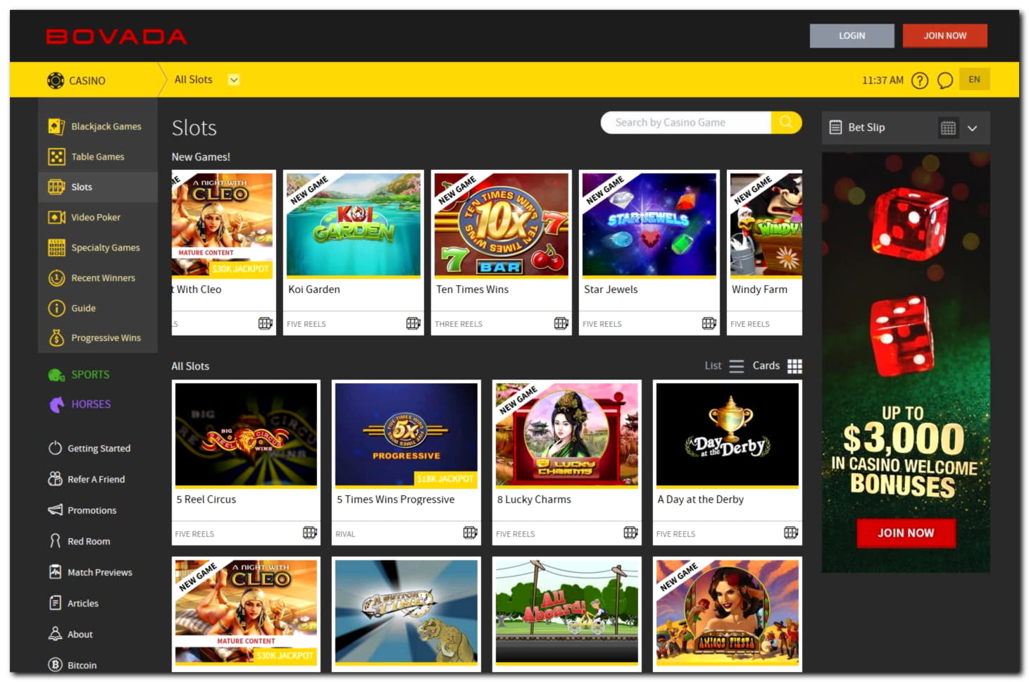 540% Signup casino bonus at Ignition Casino