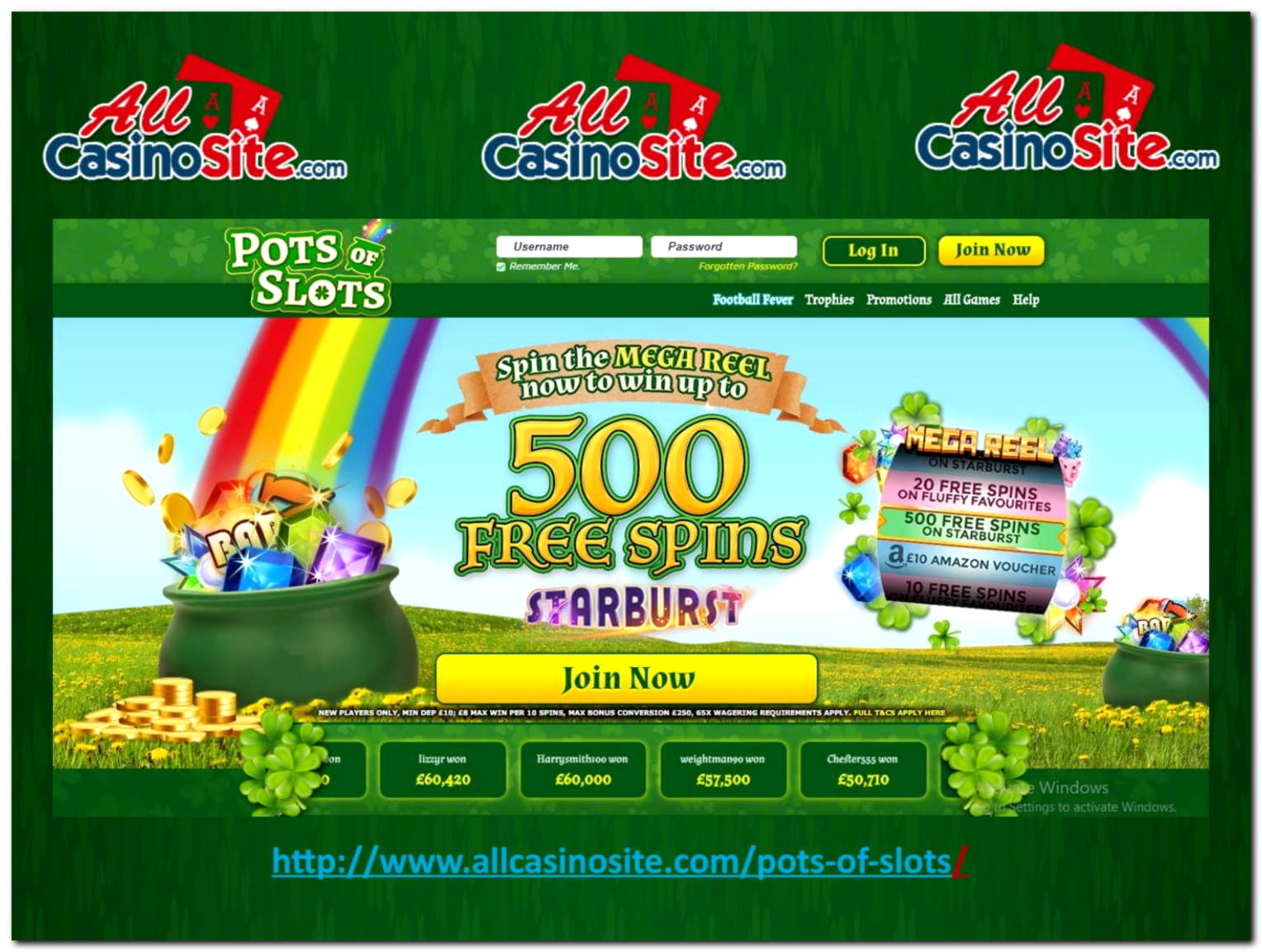 ﻿$3055 No Deposit at Come On Casino