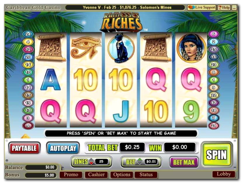 95 Free spins no deposit at Cafe Casino