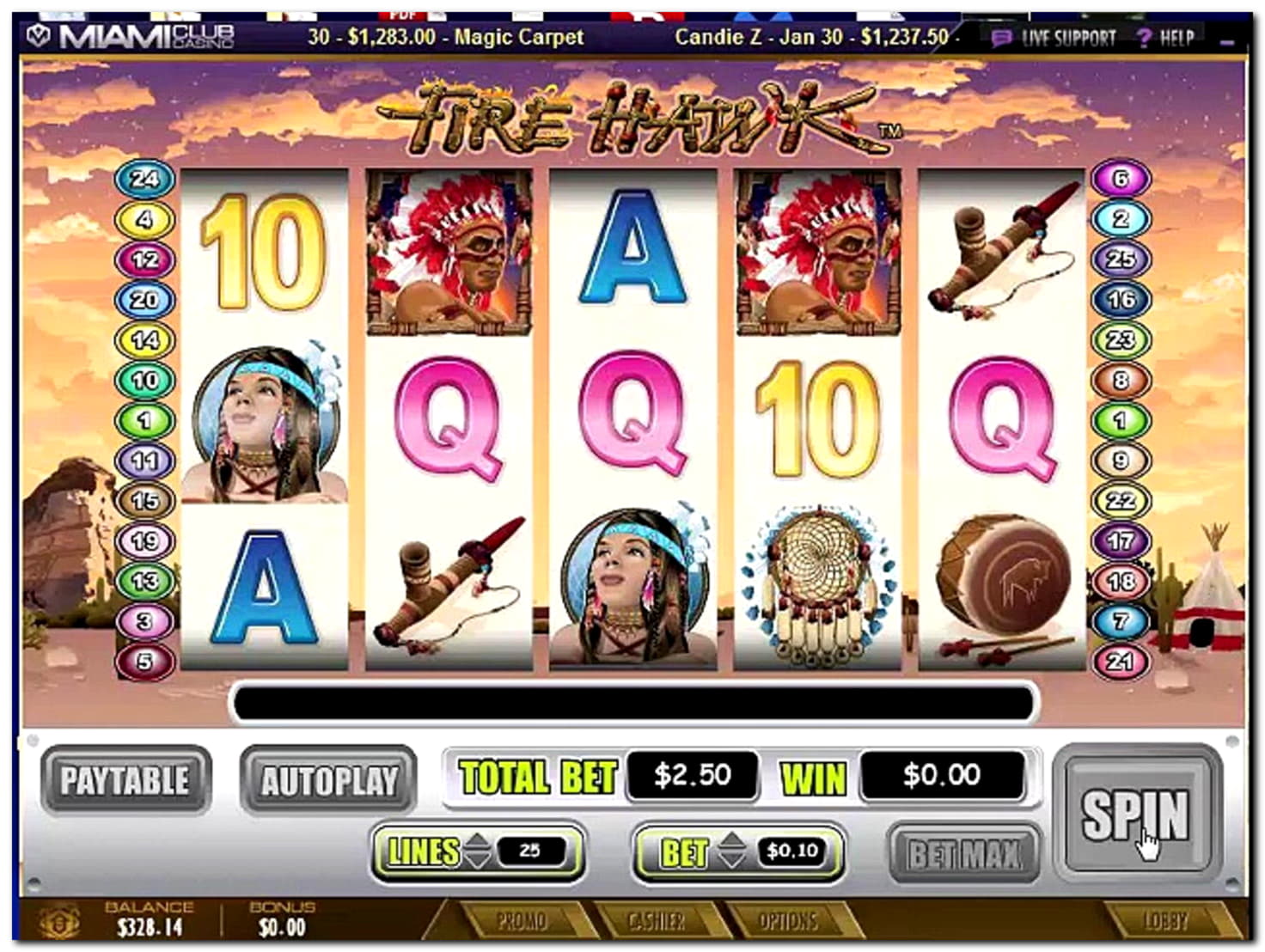 305% Signup Casino Bonus at Spin Palace Casino