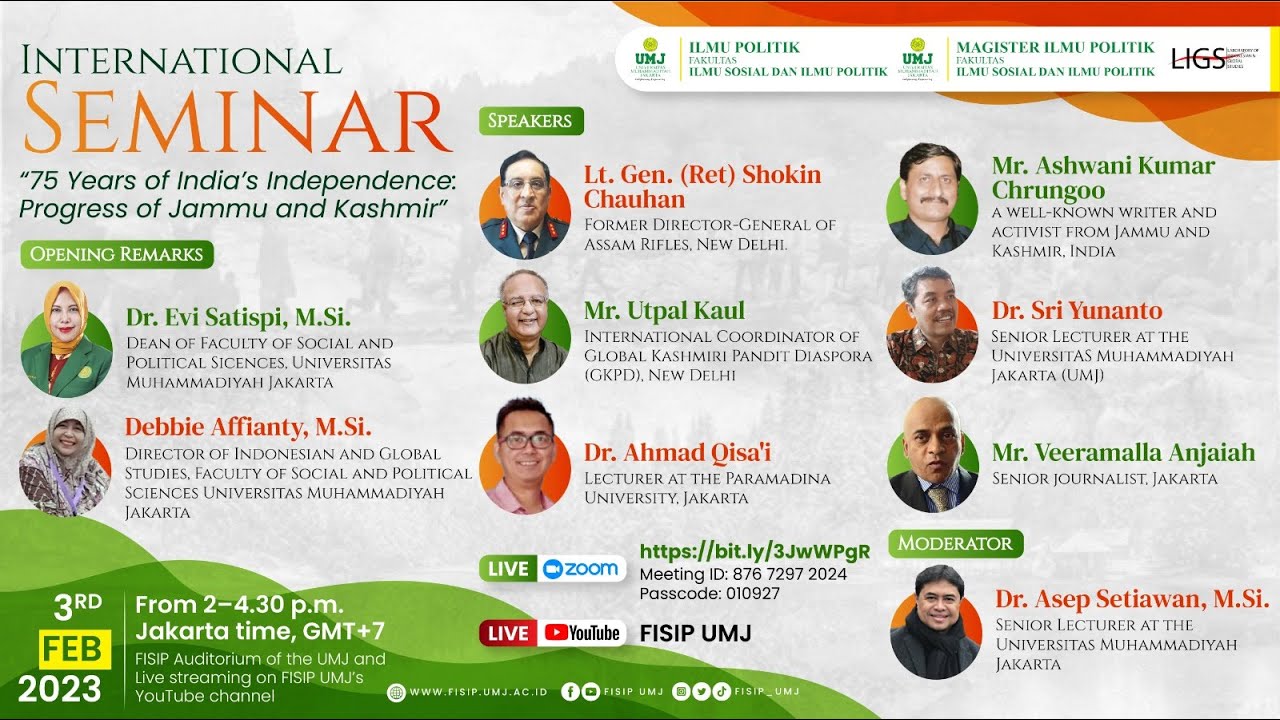 International Seminar “75 Years of India’s Independence: Progress of Jammu and Kashmir”